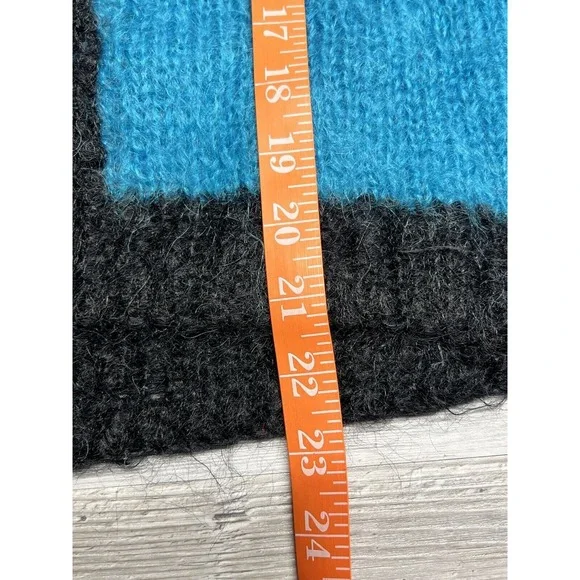Vintage Color Block Mohair Sweater Royal Mile Edinburgh Hand Knit‎ Neva McIntosh